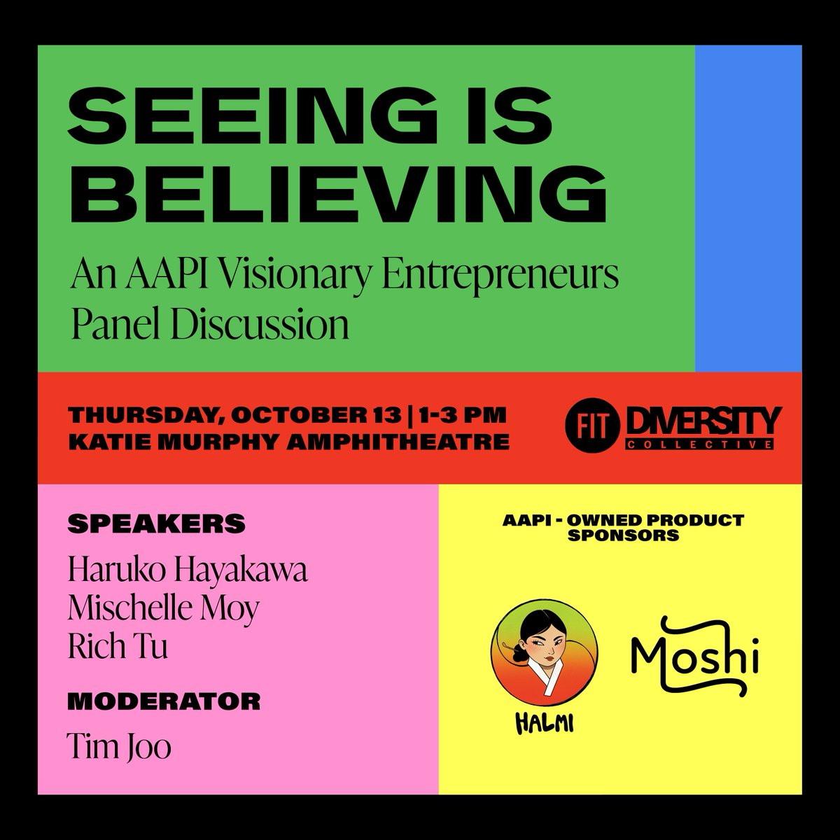 As a recipient of the <a href="/FIT/">FIT</a>'s Diversity grant, I take pride in sharing our event at FIT called: 

"SEEING IS BELIEVING: An AAPI Visionary Entrepreneurs Panel Discussion"

Big thanks to our talented panelists <a href="/helloharuko/">Haruko Hayakawa</a>, @MischelleMoy, and <a href="/Rich_Tu/">Rich Tu</a> 🙏💕

archiveondemand.fitnyc.edu/items/show/1864