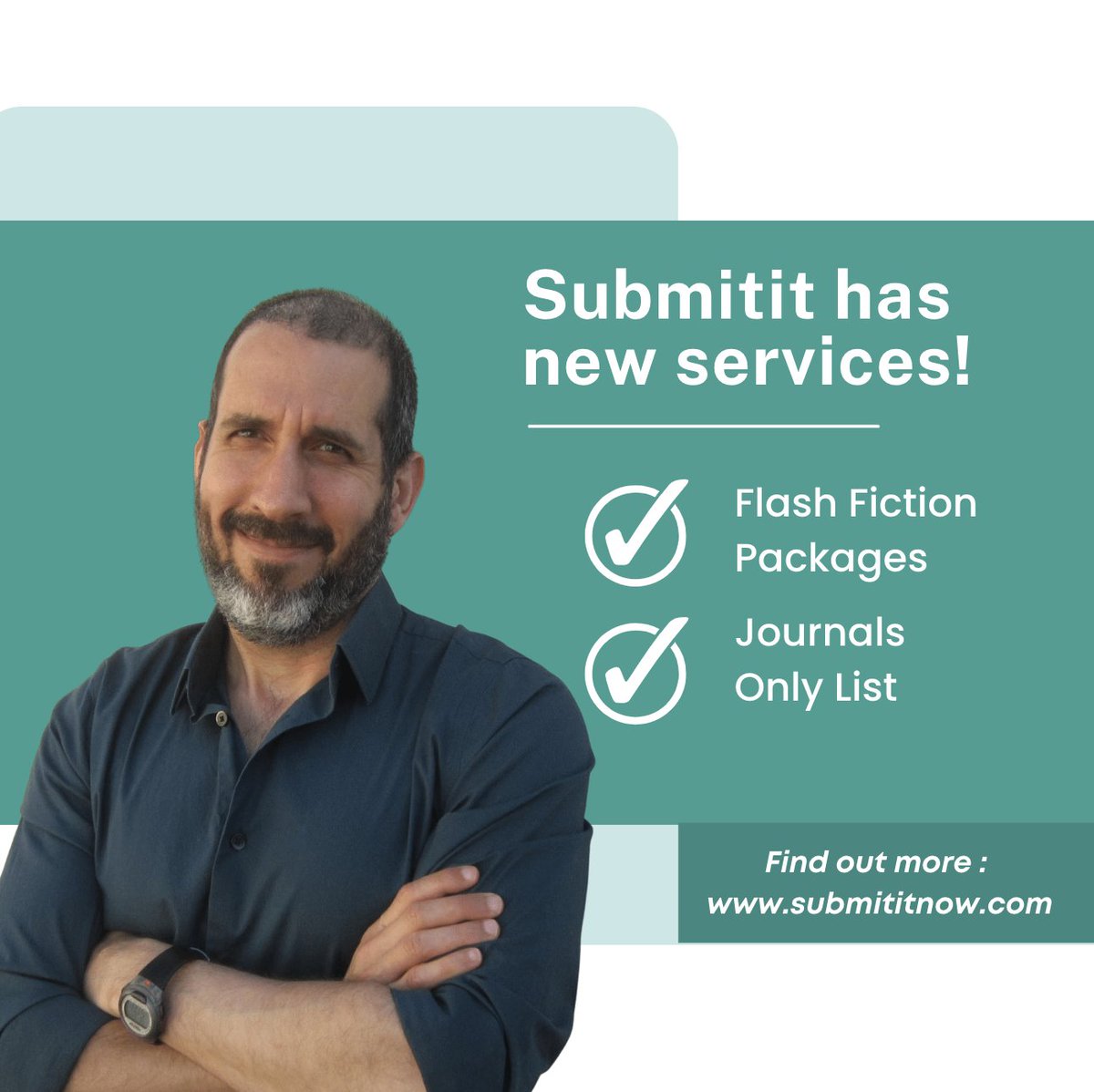 Submitit_Now's tweet image. New services! 🎉 

Submitit now has a Journals List Only service. We’ll read &amp;amp; analyze your piece, run it through our algorithm, &amp;amp; send you a list of journals so you can submit on your own. AND we now have flash fiction packages. submititnow.com/our-services #WritingCommmunity