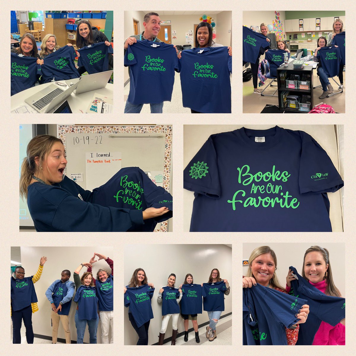 What a great surprise today for teachers from <a href="/CSA_Law_Firm/">CSA Law</a> We love our new school reading shirts <a href="/LeaphartElem/">Leaphart Elementary</a> Thank you for always supporting us ❤️📚 #villagemindset #community