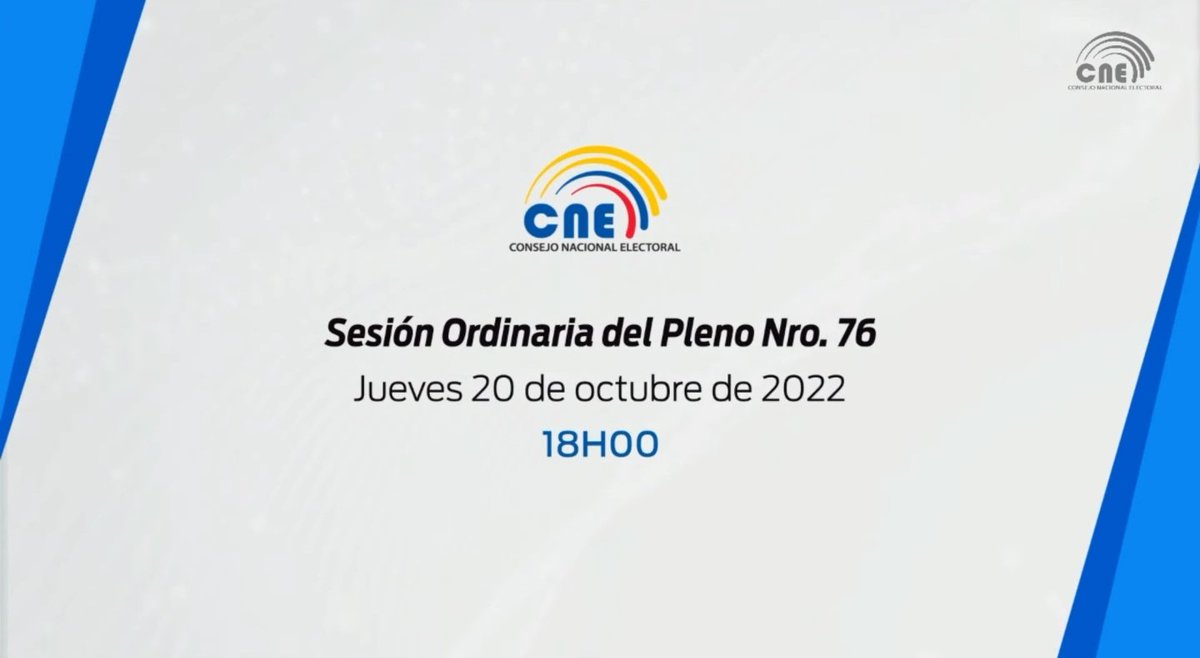 AHORA | Se reinstala la sesión ordinaria No. 76 del #PlenoCNE de manera virtual. Siga la transmisión en directo por YouTube. ⤵️ youtu.be/G1F3Vv7nAEw