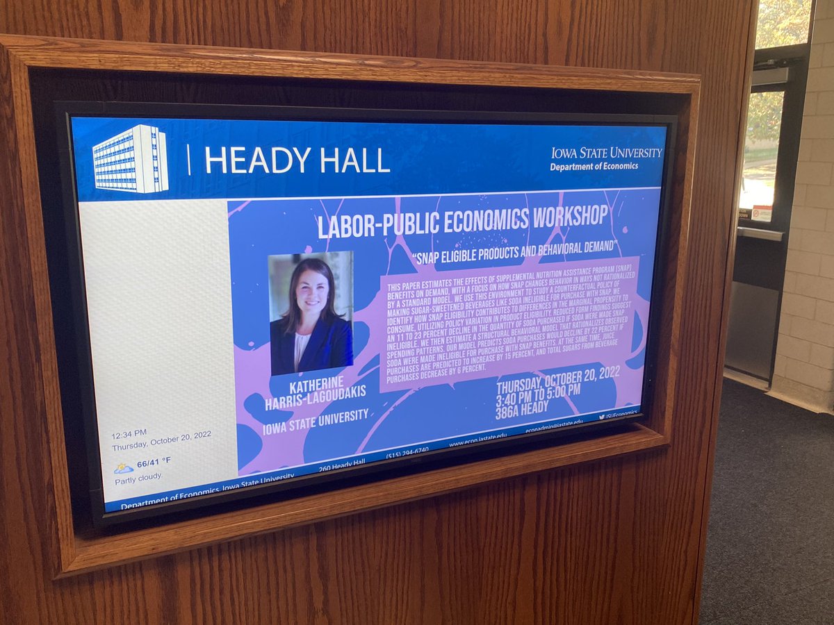 LagoudakisA's tweet photo. Dr. Harris-Lagoudakis killing it again! #scannerdata #SNAP #MentalAccounting #EconTwitter @cwae_aaea @AEACSWEP https://t.co/nR2fNNvIQo