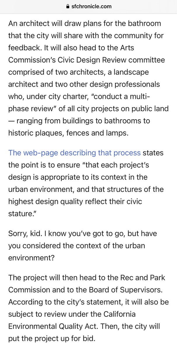 AlecStapp's tweet image. San Francisco is budgeting $1.7 million to build a single public toilet and the procedure required to get it done is mind boggling: