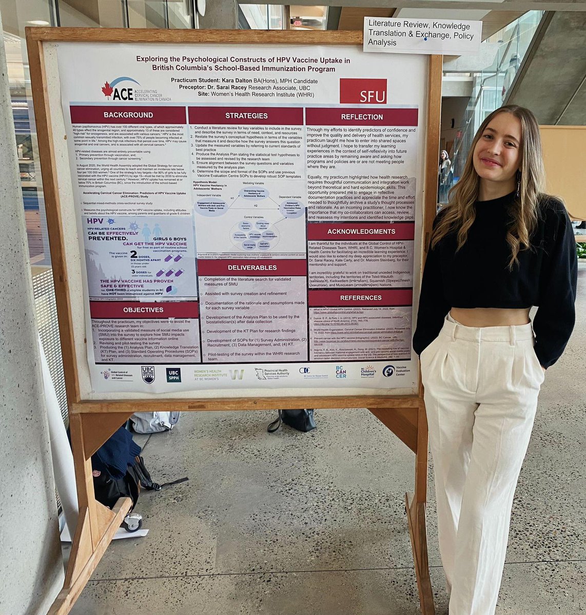 HPV_research's tweet photo. Congratulations to Taylor, Archana and Kara for yesterday's amazing presentation at the Practicum Poster Night at @SFU!
We were very happy to have you all presenting your hard work during the summer.
@WomensResearch @gina_ginao @LaurWSmith @taysacre @Archana_devig @Kara__LD https://t.co/3BNywATE5y