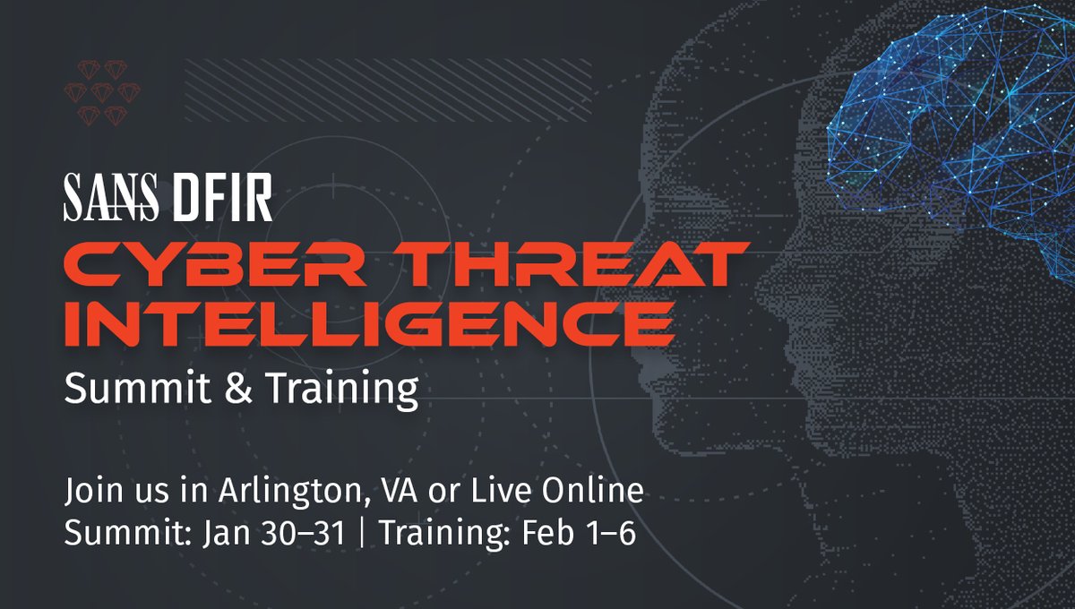 #CTISummit on Jan 30 - 31 in Arlington, VA, or Live Online, will showcase the latest and greatest in #CyberThreat intelligence 💣. ✍️ REGISTER to join @likethecoins, @PDXbek, @rickhholland, & the #ThreatIntel community: sans.org/u/1n6n