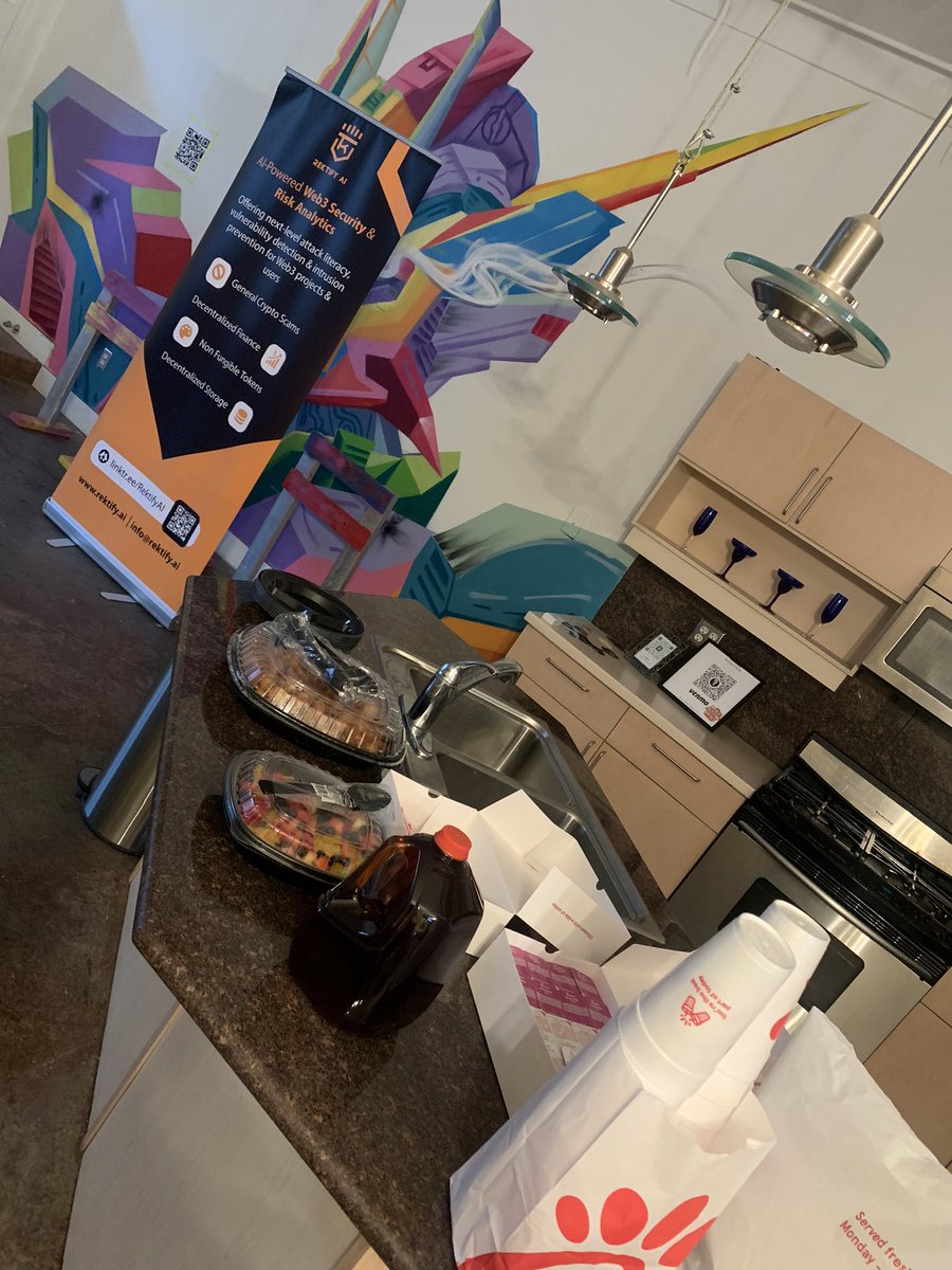 RektifyAI's tweet photo. Intro to Web3 Security by @RektifyAI ✨taking off in 20min 🚀
We’re going till 9pm CST @cryptolearnlab #ATXCrypto #ATXWeb3 #AustinCrypto https://t.co/A608E0ei1J