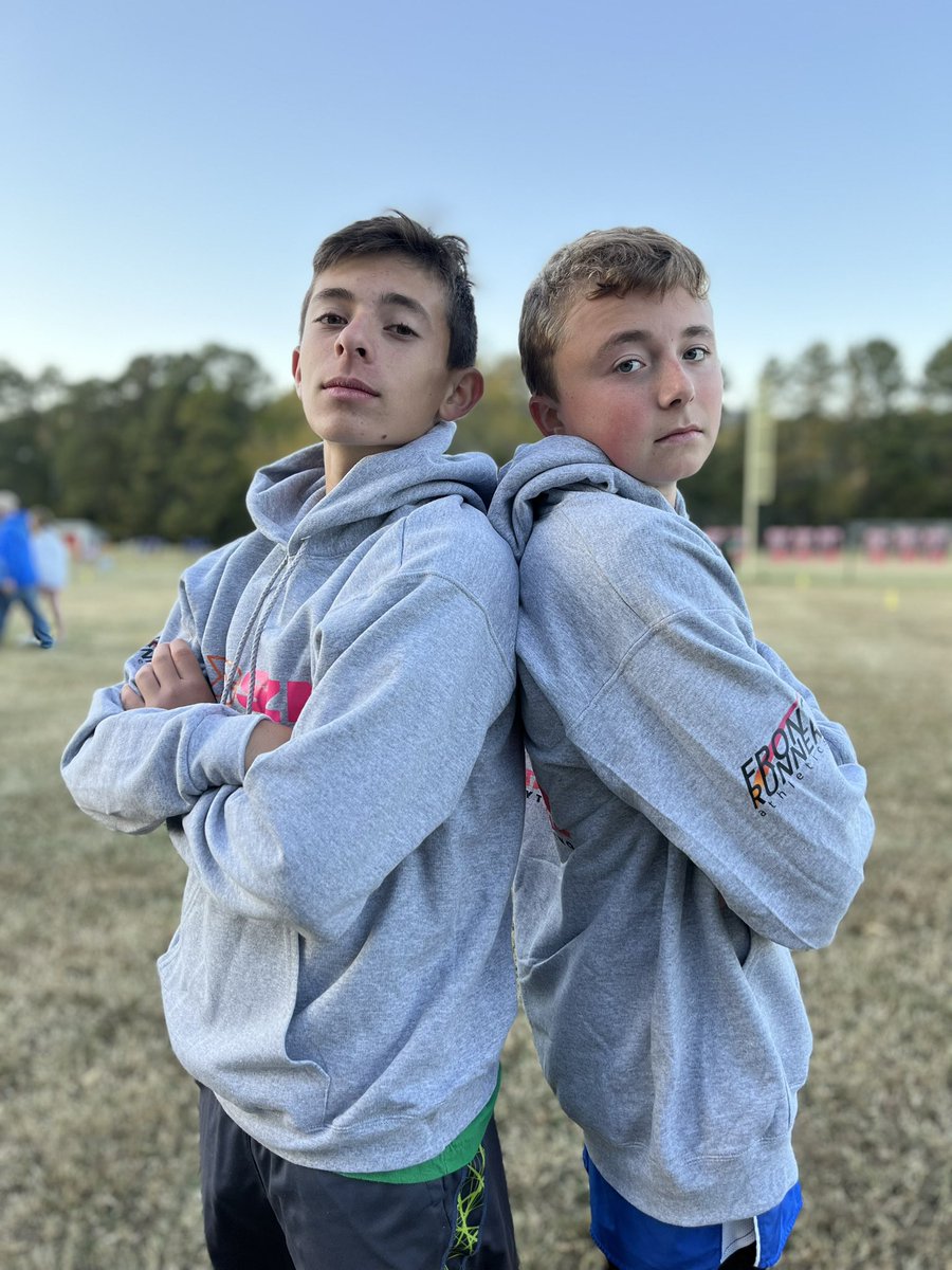 CoachRLay's tweet photo. Congrats to these two runners for placing Top 50 in the Chattanooga Front Runner Invitational at Baylor this evening! #rbhsxc #golions 
@redbank_sports https://t.co/G3zggCmDL7