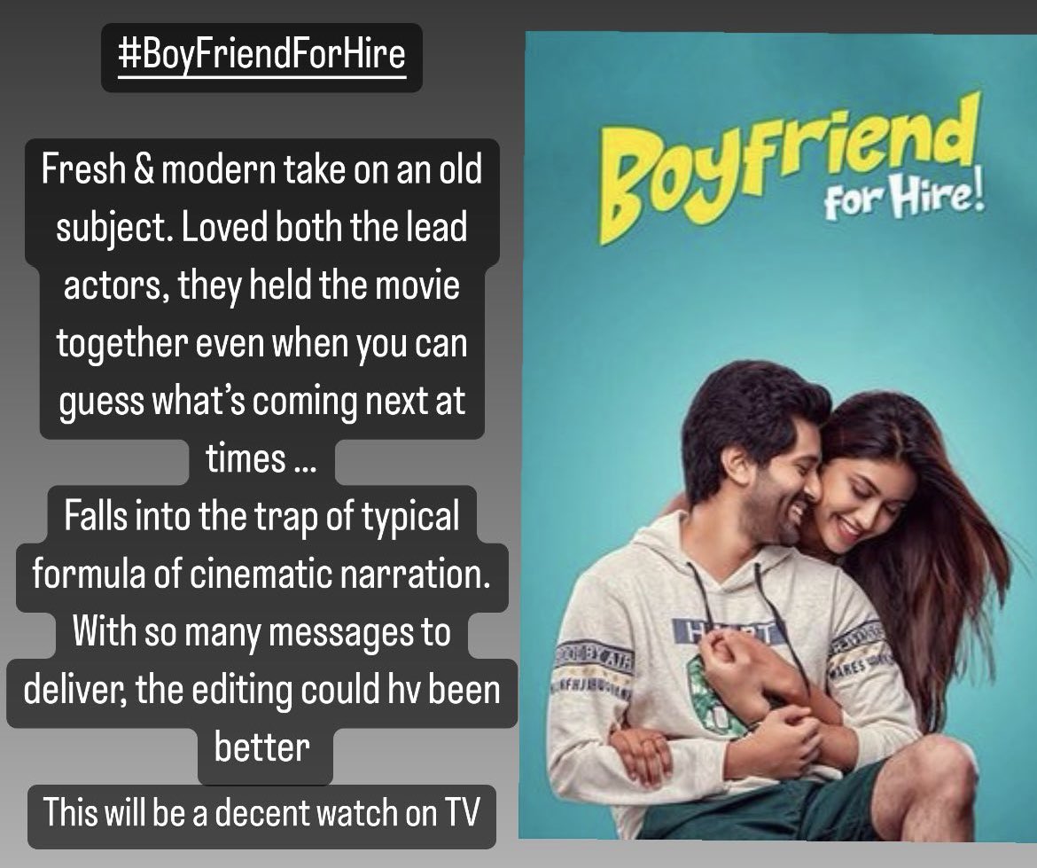 Raj_Raavi's tweet photo. #BoyFriendForHire movie review https://t.co/tXl6VXZKdY