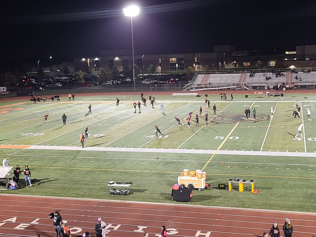 1barbathletics's tweet photo. @dekalb_football has taken the field for their 7pm game against Waubonsie Valley! Let's go Barbs! #onlyonebarb #Fridaynightlights #dvcfootball https://t.co/XhpEla5vXQ
