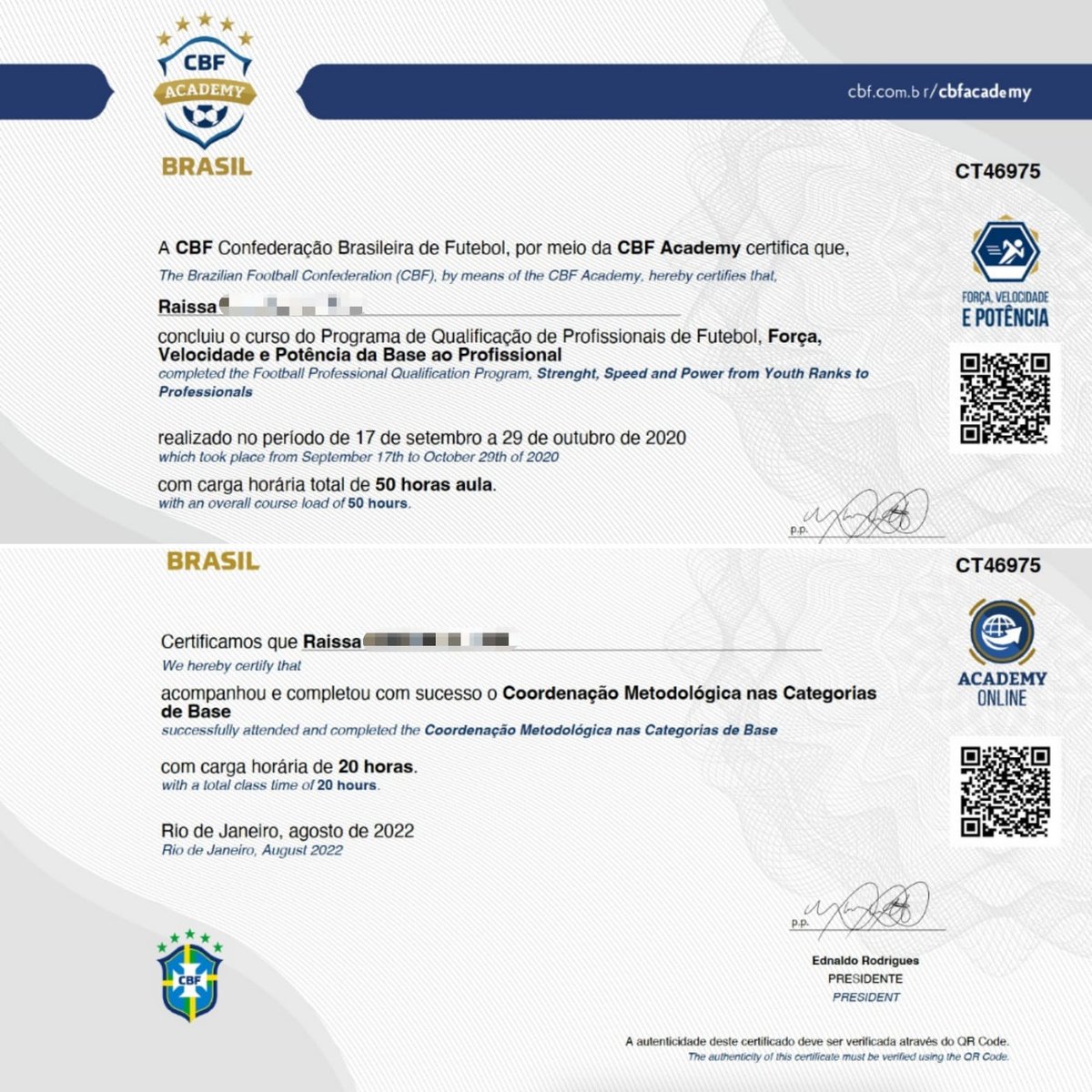 raissajacob_'s tweet photo. No último mês de setembro conclui oficialmente duas etapas muito importantes e significativas na minha carreira profissional. Ambos os programas de qualificação agregaram muitíssimo na minha prática e expandiram os horizontes das minhas reflexões.
#futebolbase #lifelonglearning https://t.co/qKl76RCj4J