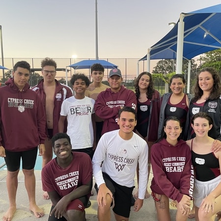 CCHSBears's tweet photo. Good luck AquaBears tomorrow at Swimming and Diving Districts.  Bear Pride! @CypressCreekHS @CCHS_mrsmendez https://t.co/WWPKIEx1O7