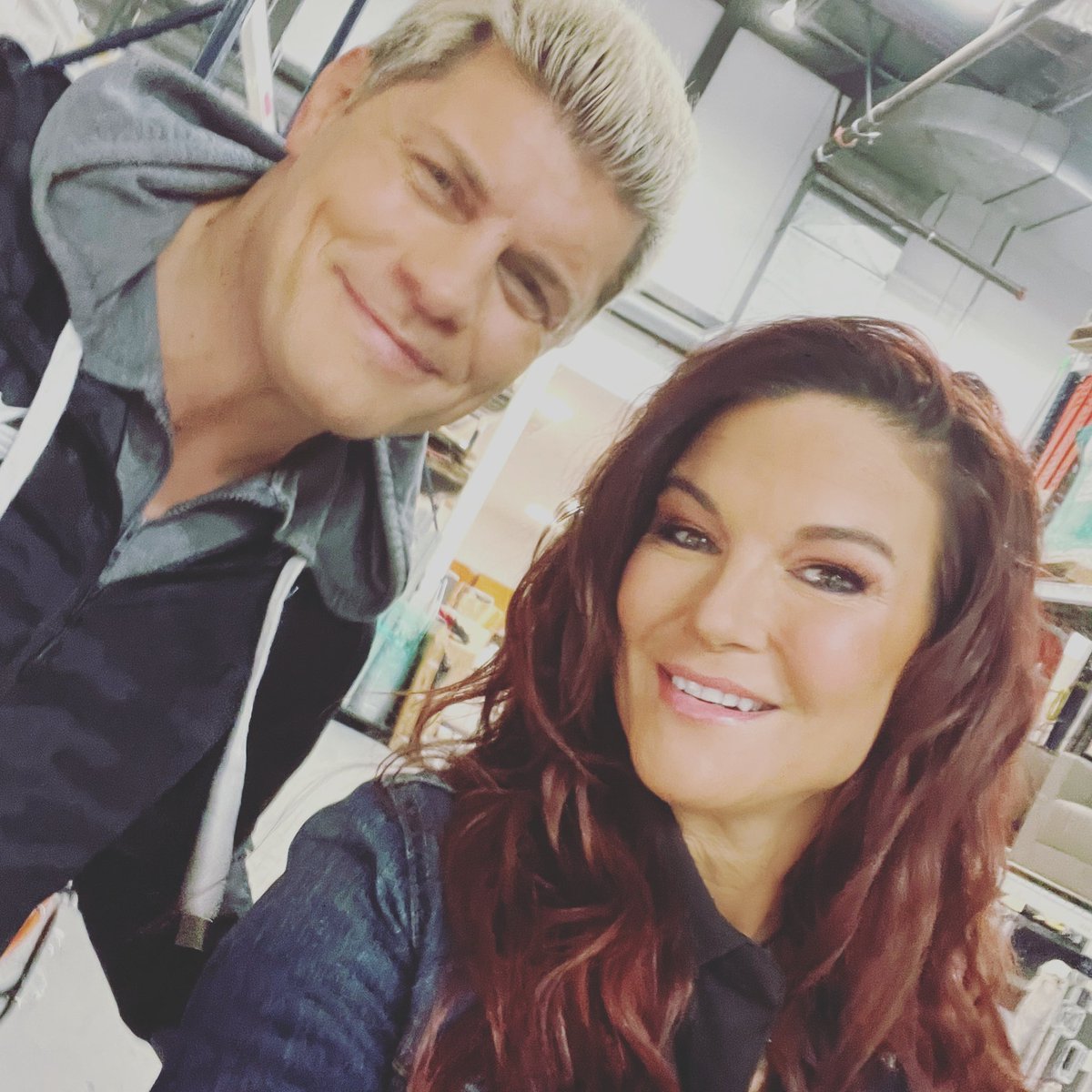 Just a couple of LHS graduates catching up (and working on something special for ya) @CodyRhodes #wwe #CodyRhodes #Lita