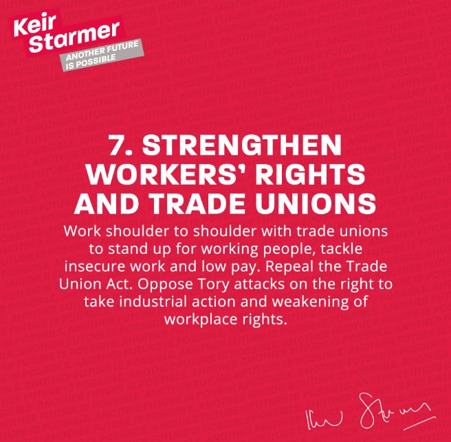 @The_TUC @Keir_Starmer Is Labour going to repeal the 2016 Trade Union Act and earlier Acts that tip the balance of power too far away from working people rather than employers and government? NewLabour were going to repeal Thatcher's laws, but didn't. There's a bad track record here.