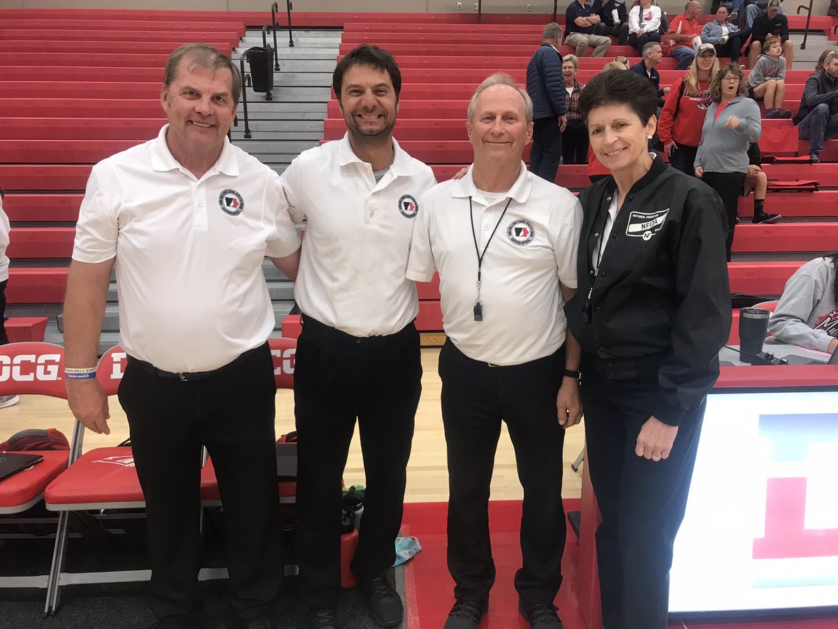 Lisa Paris, Alan Paris, Michael Sciurba, and Larry Achenbach join us tonight as @IGHSAU Regional Volleyball Officials. Thank you for your service to tonight’s @ballardvball @DCGVolleyball contest.