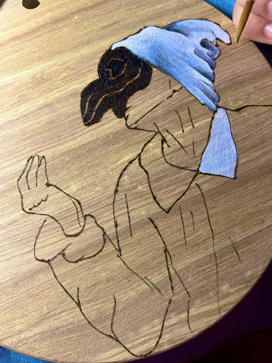 joeyloveg's tweet photo. Chissà cosa ne verrà fuori…💙
#Pirografia e #acrilico su legno…
🪵🥰🎨🖌️💙
#LeMieCreazioni https://t.co/XTl6eSBrsD