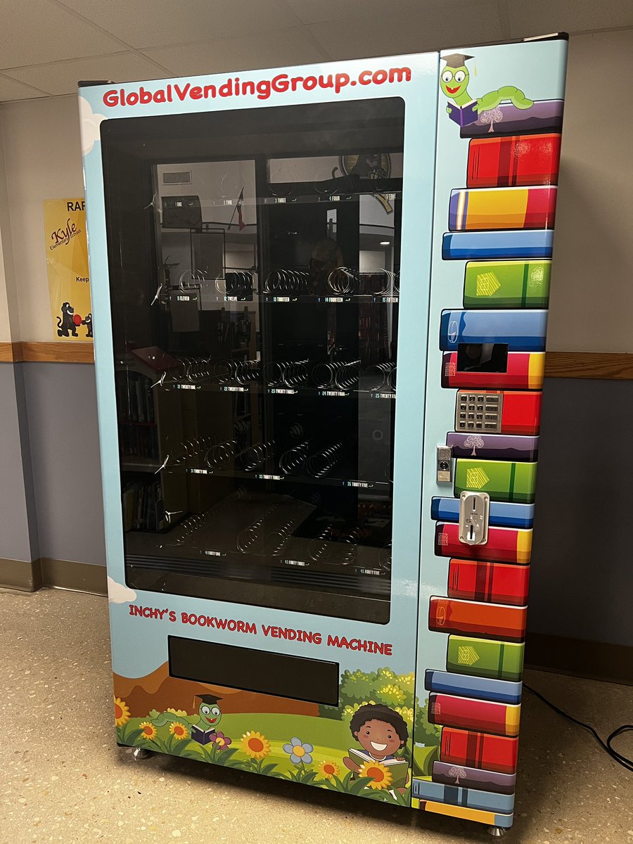 busy_librarian's tweet image. I cannot contain my excitement! Our KES Book vending machine arrived today! I cant wait to fill it with books!! @KyleES_library @kespanthers