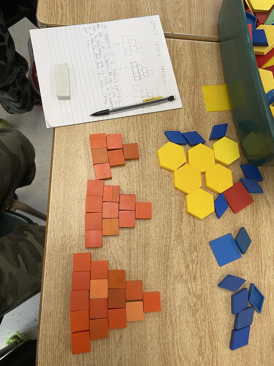 SLRMRSSB's tweet photo. Creating and recording our own increasing or decreasing patterns today.  So many different ideas to share.  Great job everyone!  #DPmathology @DP_math https://t.co/OYgBFcQDTs