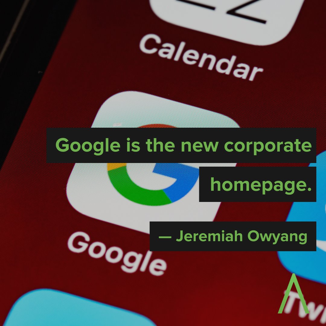 Google is the new corporate homepage. 💭