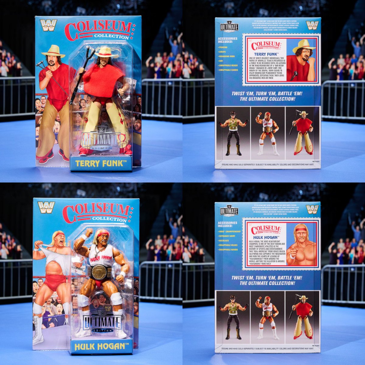 New images of @Mattel's Ultimate Edition Mattel Creations Exclusive Coliseum Collection Wave 1! Featuring @TheDirtyFunker and @HulkHogan! On sale Friday, November 11 at 12pm ET on MattelCreations.com! #WWEEliteSquad #ScratchThatFigureItch