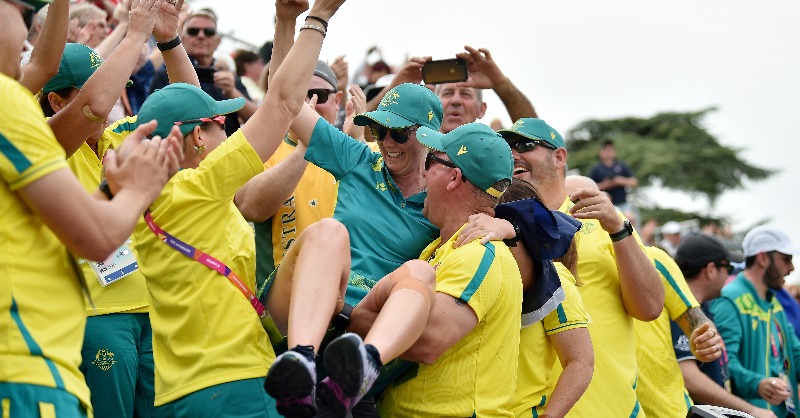 ausport's tweet photo. An ASC survey shows @birminghamcg22 had a positive impact on Australians 📺

67% saw something that made them feel proud or want to participate in sport 💪

@CommGamesAUS athletes will continue to play an important role at @victoriacg2026 🤝

#GreenAndGoldDecade 🟡 🟢

Report 👇