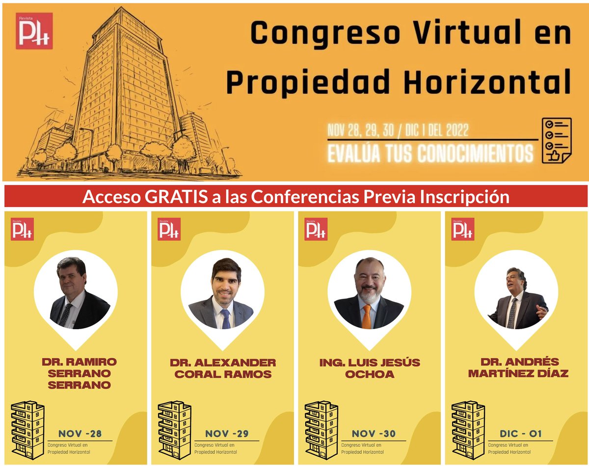 revistaph2's tweet photo. Congreso Virtual en Propiedad Horizontal 2022 mas Informacion AQUI 
￼
 https://t.co/EaSSmHnjFh https://t.co/g2TUAeMXUy
