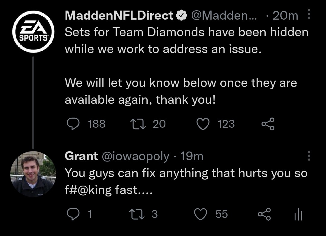 Good ole madden comm team