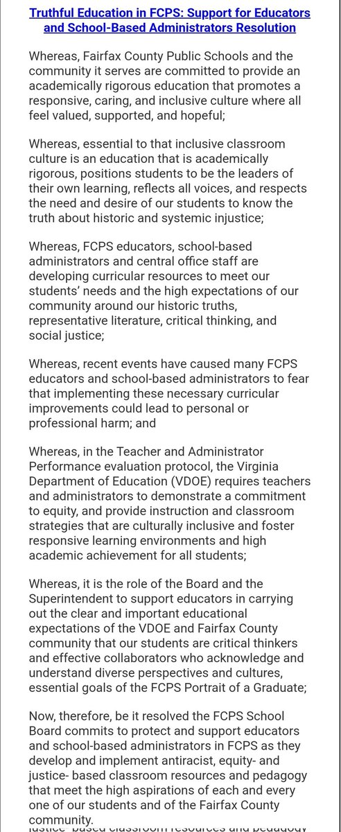 v_theclash's tweet photo. Ms. Anderson reads the resolution for Truth in Education (before the revised version below.) @fam4va

It is in direct alignment with FCPS equity and educational goals. It recognizes the challenges of teachers and supports teaching the truth, even if conversations can be tough. https://t.co/DtA5qsZmXC