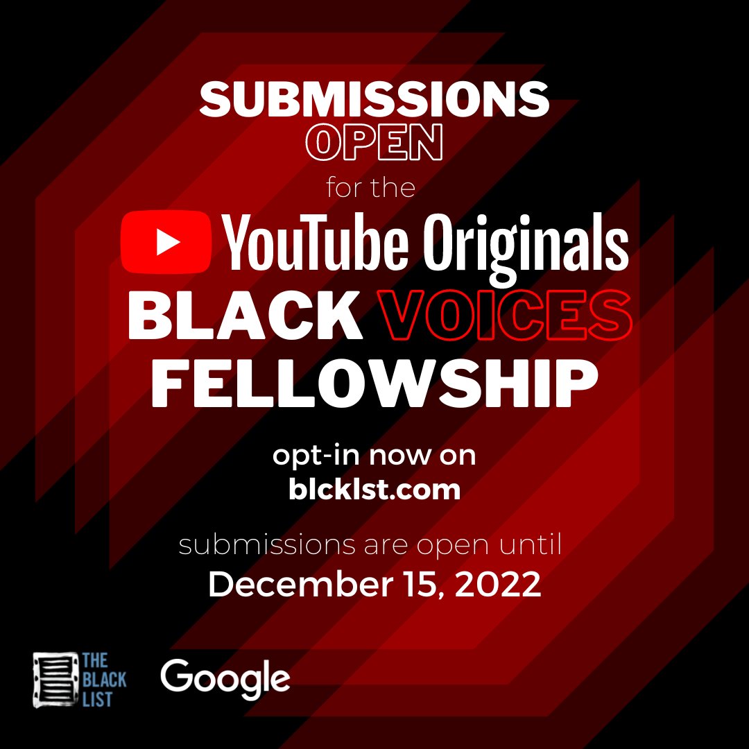 Four writers. $40,000 each to develop a new TV pitch and proof of concept. Six months of mentorship from an experienced showrunner. Submit your script to the @Google x @YouTube Originals Black Voices Fellowship by 12/15/22! Learn more here: bit.ly/3Uz5OkL