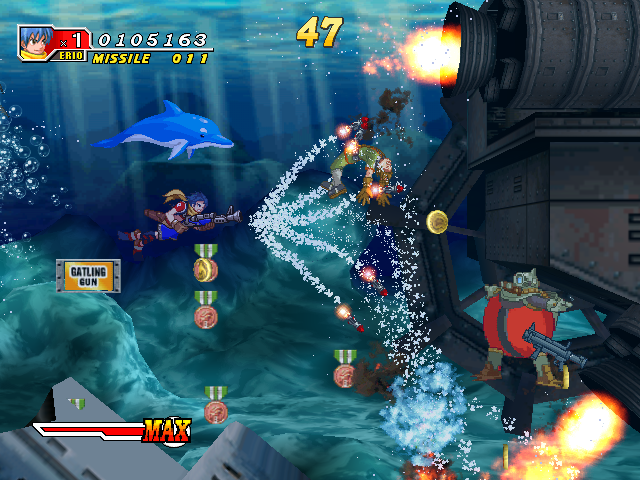 BuscandoElWarp's tweet photo. El juego del día: #DolphinBlue (#Naomi)
Creador: #Sammy 2003
Un título excelente con dificultad endiablada, resumen: un auténtico traga-monedas.
Solo hay un par de soldados de elite que puede salvar nuestro mundo casi cubierto de agua y ¿porque no de paso salvar a una "princesa"? https://t.co/wru4QOYXlM