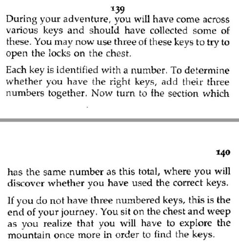twtt_rpg's tweet image. With only one combination of keys, you try each one in the chest. Keys: 99, 111, 111... turn to passage 321.