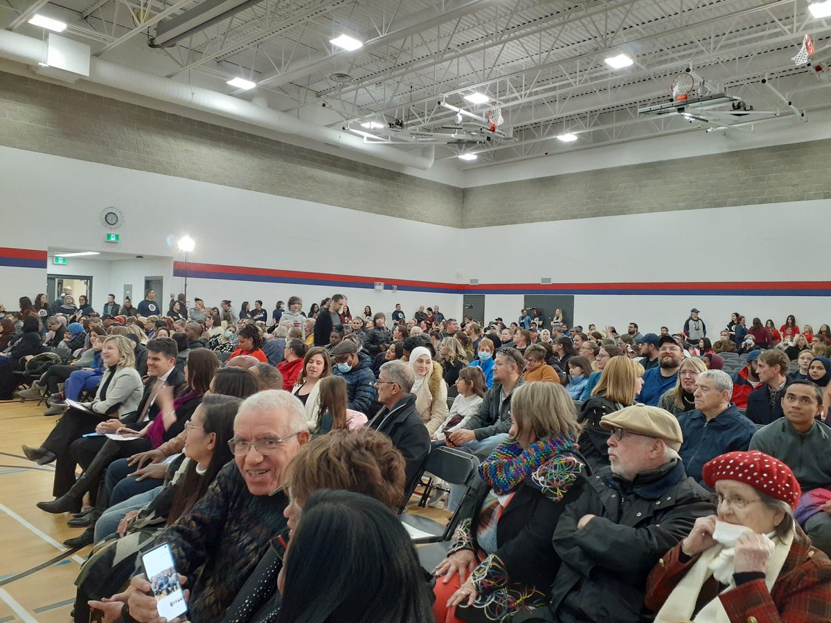 There was a big turnout for the Celebration of the Opening of James L. Dunn Public School in Windsor tonight. We heard music &amp; poetry from students &amp; moving words from Dunn's descendants. #DYK this school was named after the 1st African Canadian City Councillor for Windsor.