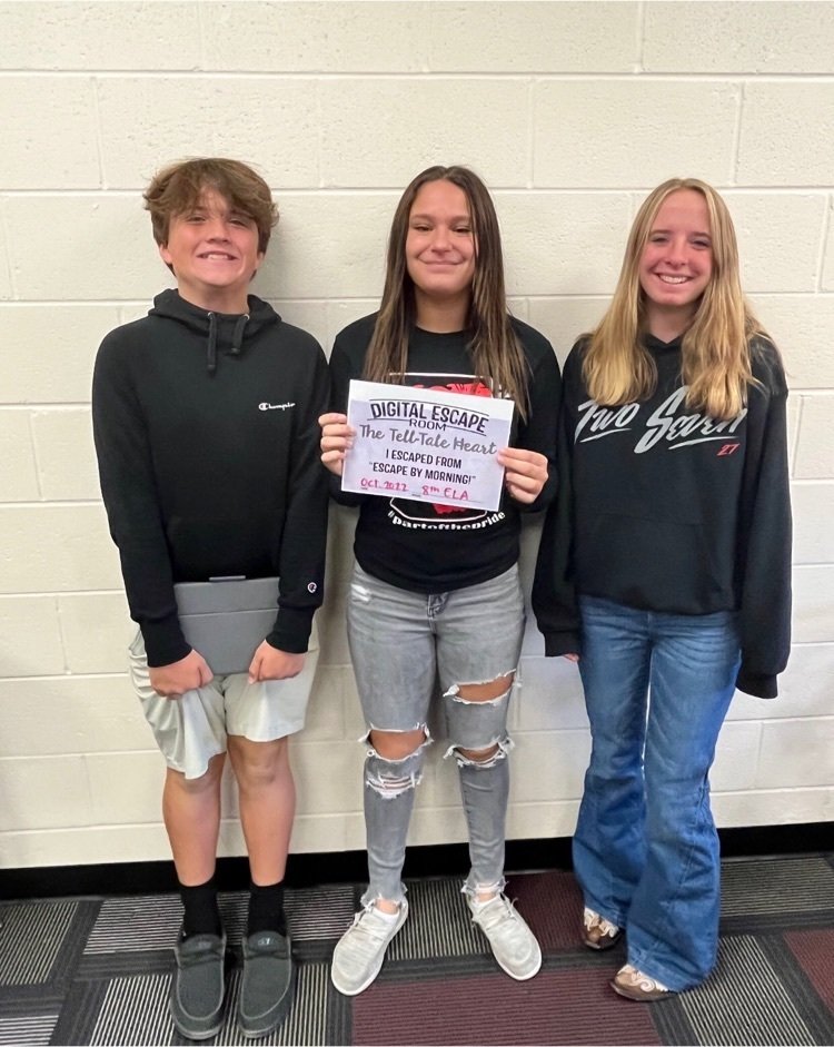 eldoradocats's tweet photo. Ms. Parker's 8th grade ELA classes were challenged to "escape by morning" after reading Edgar Allan Poe's The Tell-Tale Heart. This is a digital escape room that explores Poe's life and the details in the short story. Middle school is really awesome! #EveryDayWithExcellence https://t.co/mCLEKaXQIz
