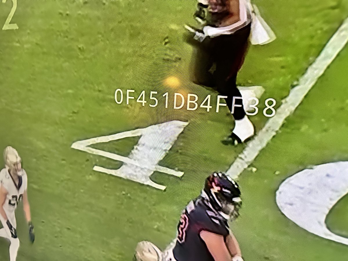 This code keeps appearing during TNF. Anyone know what it is?