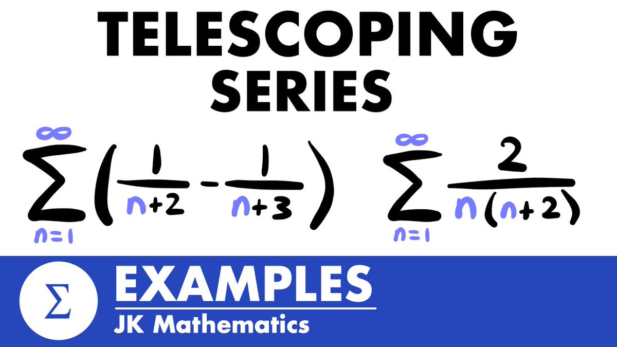 jk_mathematics's tweet photo. Practice determining the sum and convergence of telescoping series with the examples in my new video for Calculus 2 now available on Youtube!

Link: https://t.co/fvfbx42VZ6

#math #calculus #series #youtube #jkmath https://t.co/miu5OiFgqQ