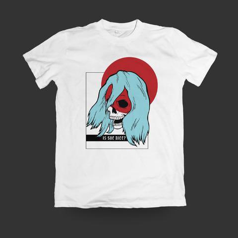 Tomorrow at Noon PT, we’re doing a small surprise merch drop for our favorite friendly skeletons. The YOUTH PASTOR and IS SHE NICE? shirts go up in limited stock, first come first serve, on our online store!