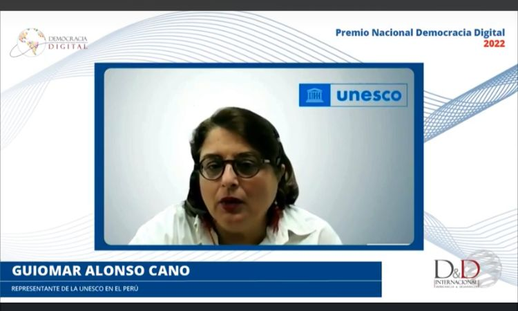 ddintorg's tweet photo. 💠A continuación tenemos a Guiomar Alonso Cano, @UNESCOPeru, representante de la Unesco en el Perú quien nos brindará unas palabras, en la Ceremonia de Premiación “Premio Nacional Democracia Digital 2022” 

@Demodig @ddintorg @elaforde @UNESCOPeru
#Premio2022 #DemocraciaDigital https://t.co/WAHRd33VVq
