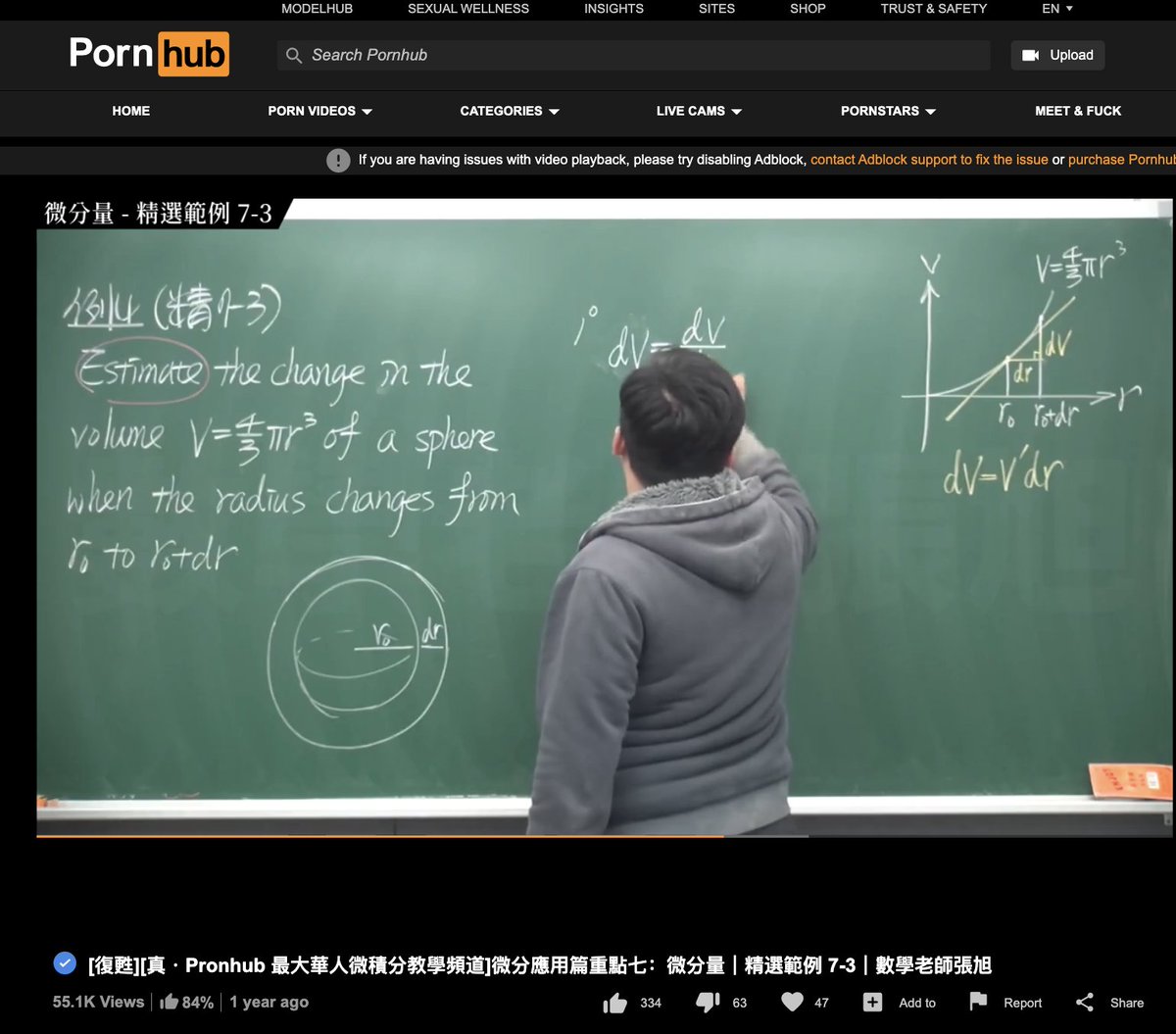 anniierau's tweet photo. once again thinking about the Taiwanese math teacher who puts his lessons on Pornhub. hope he's doing well https://t.co/uTOyvpzs0z