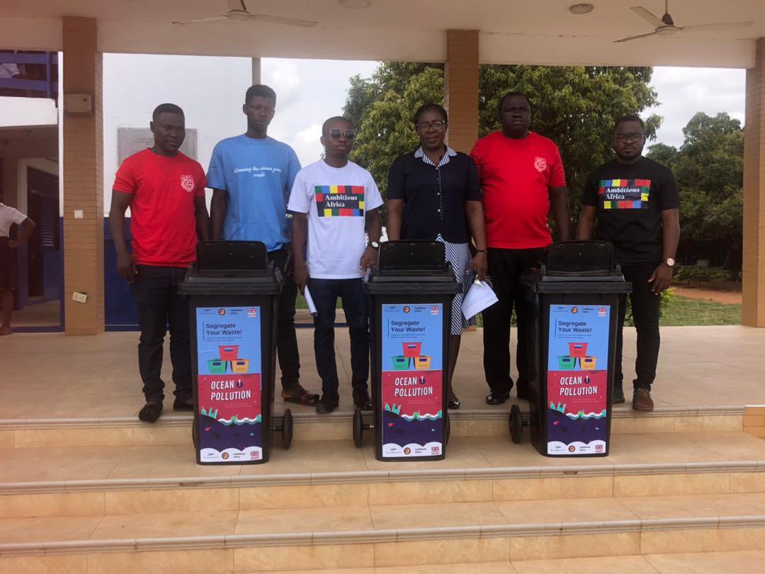 AmbitiousGhana's tweet photo. Our volunteers were out again yesterday on our latest outreach, where we distributed bins to schools  in the La area, and educated them on sustainable waste management!

♻️ https://t.co/vBdc0k3u9Z