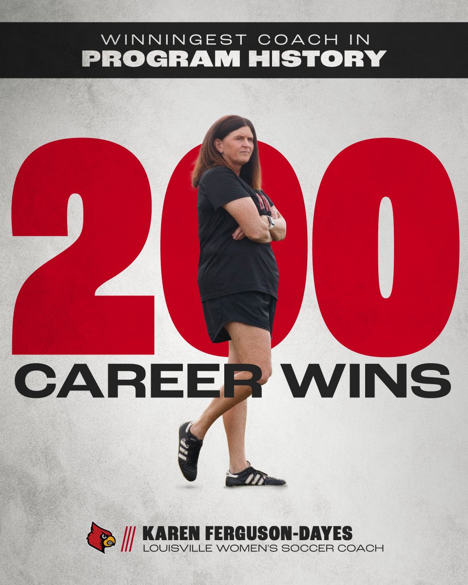 LouisvilleWSOC's tweet photo. Tonight's victory is a big one

Congratulations on No. 200, @ULFergusonDayes‼️

#GoCards https://t.co/EA29ksff6j