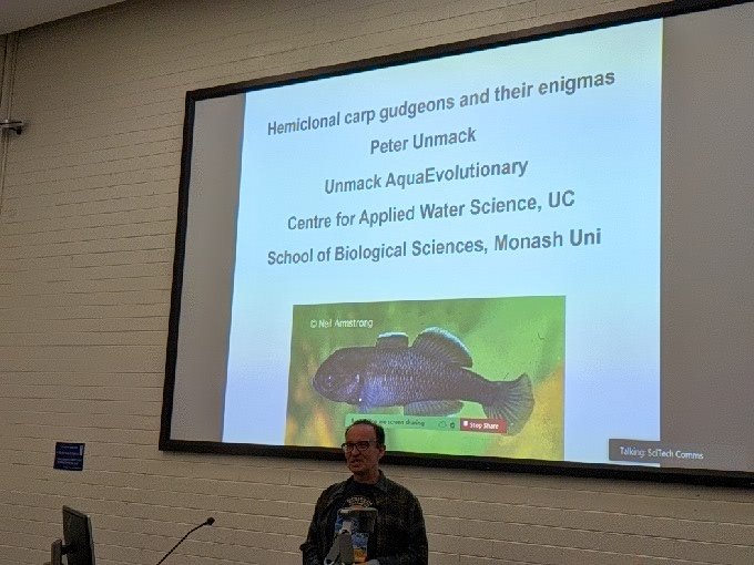 Today's @IAEUC #iaeseminar is from previous @UC_CAWS Senior Research Fellow Peter Unmack ... Exploring the crazy sexual habits and genomics of the carp gudgeon @UCSciTech @UniCanberra @AustSocFishBiol @AusFreshwater
