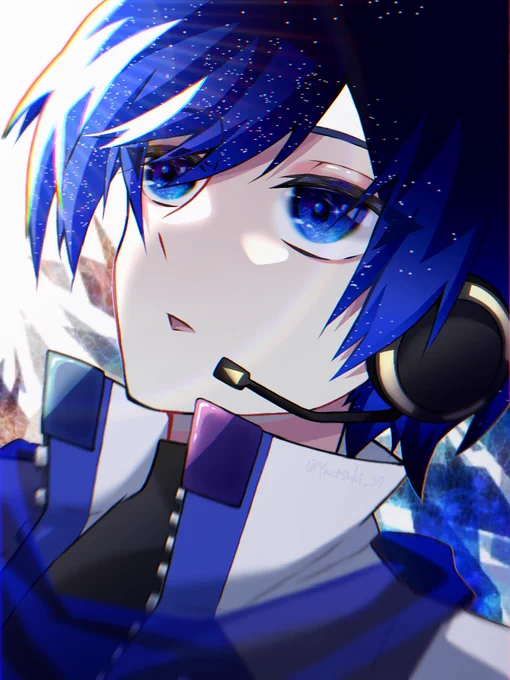 夕月さんのKAITOさん!夜の星空のような瞳と髪色が良いですね!光の加減もとっても綺麗です…!°˖✧◝(⁰▿⁰)◜✧˖°【】 #piapro #KAITO 
