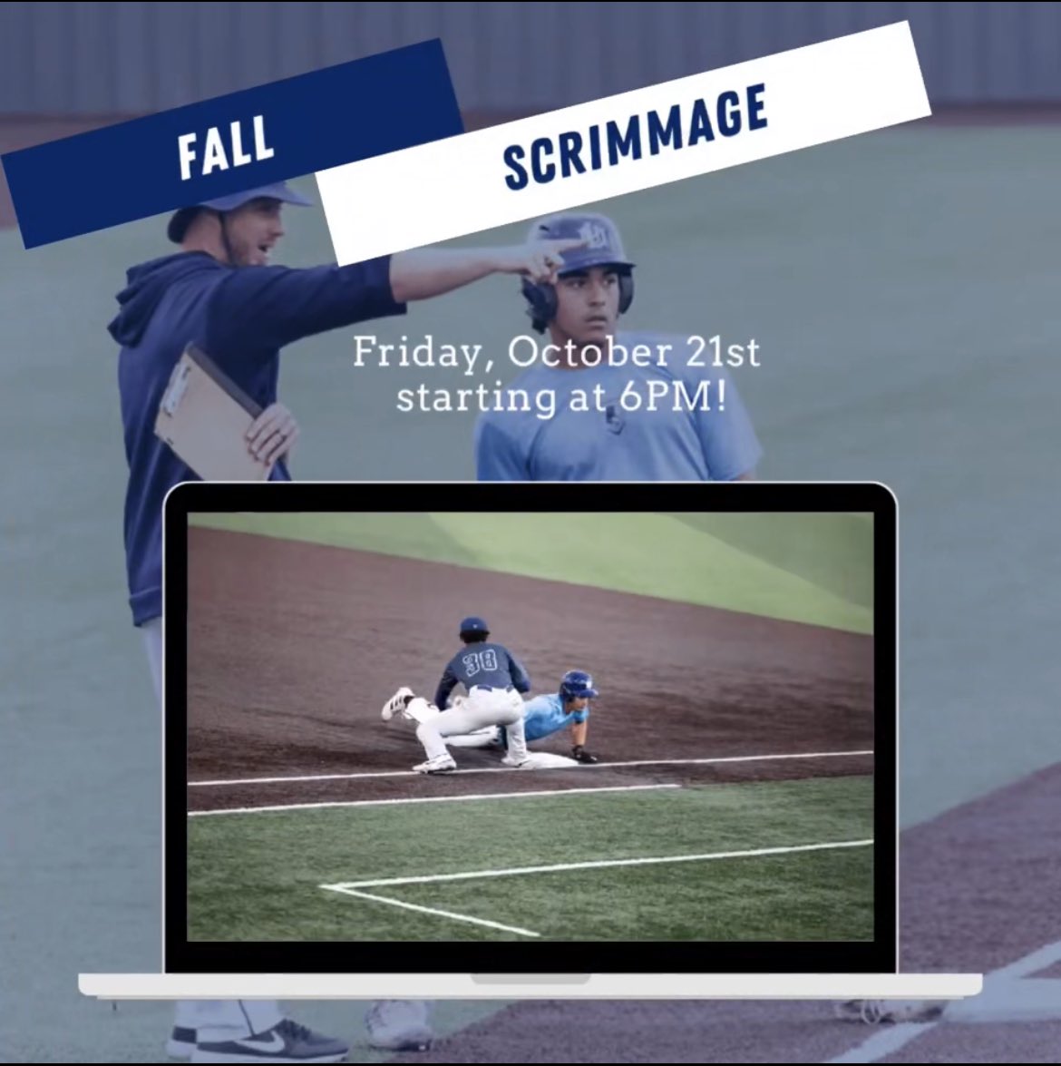 LMUbaseball's tweet photo. Weekend plans? 🤔 Let us help you! 

Scrimmage starting at 6 PM tomorrow! 🎩🎩 https://t.co/FzXFElKc5c