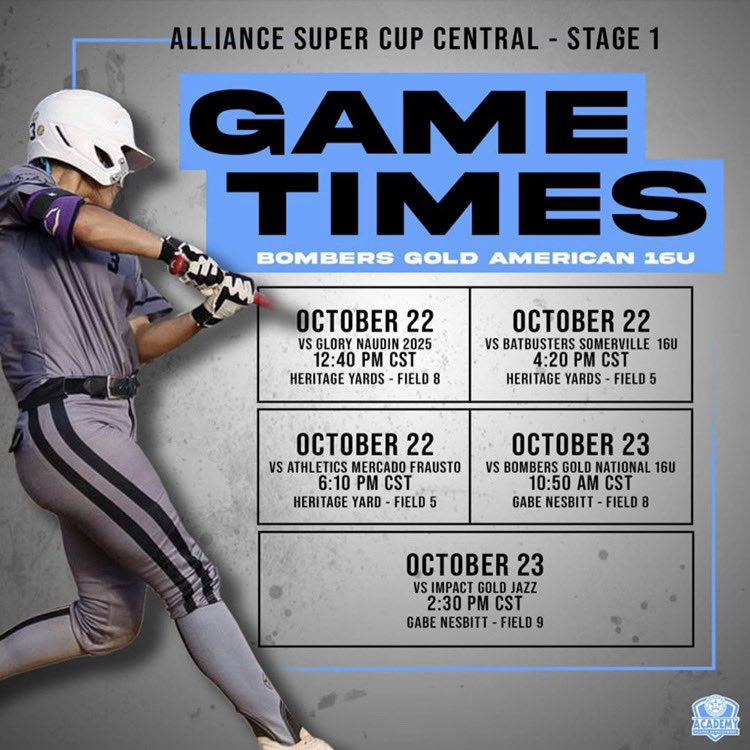 Looking forward to another great weekend!  We’ll be in Plano this weekend at the Alliance Super Cup!