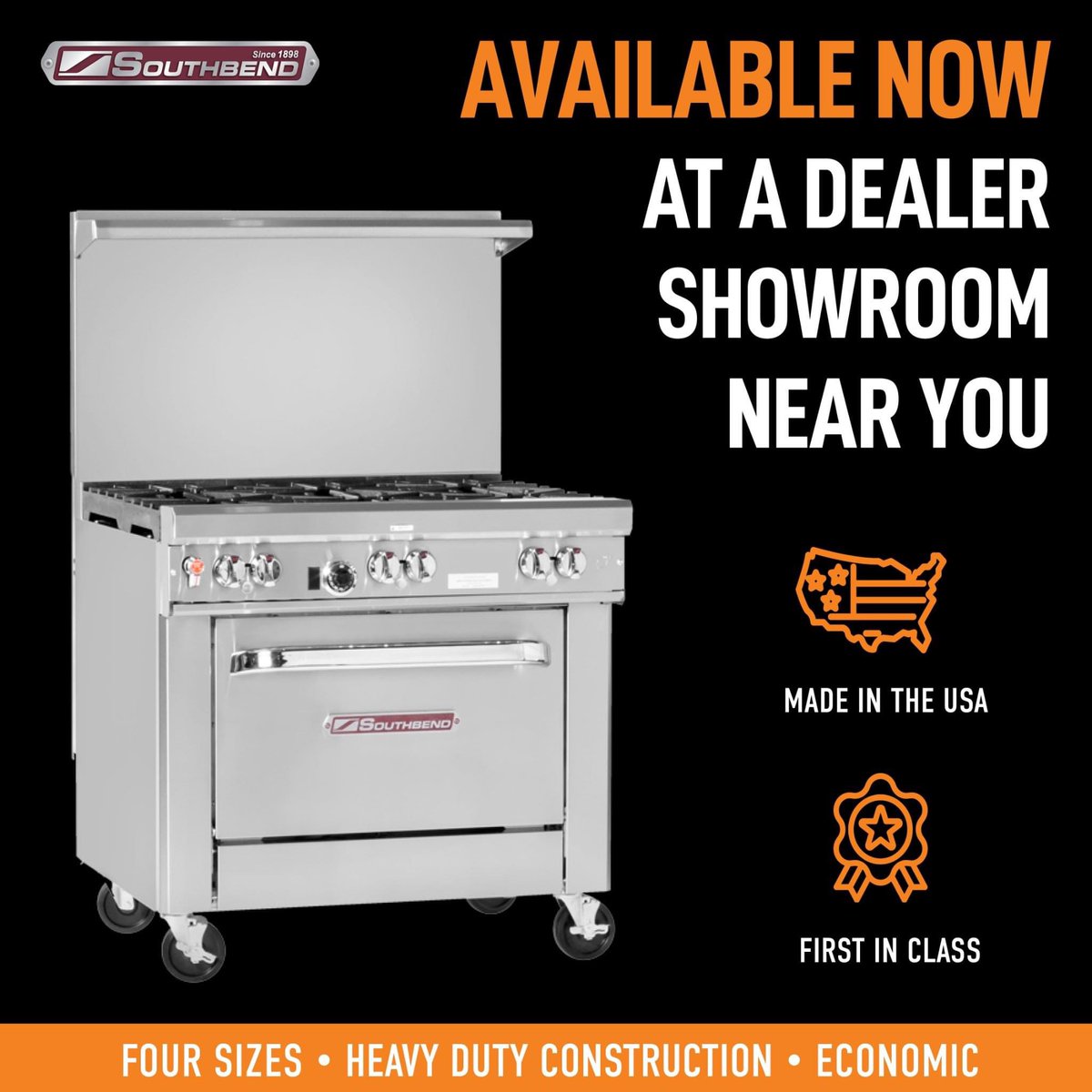Southbendnc's tweet photo. Our S-Series Ranges are in stock & ready to ship! Don't miss out on available products today. Contact your local dealer to learn more.
#southbend #southbendnc #sseries #ranges #cooking #cookingequipment #restaurantrange #restaurant #commercialrange #madeinusa #craftsmanship https://t.co/A4xHfMbwXl