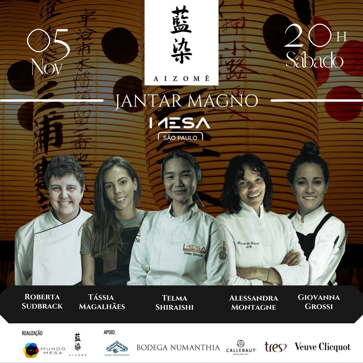 prazeresdamesa's tweet photo. #JantarMagno Aizomê @aizomerestaurante UMA NOITE SÓ DELAS
Data: 05/11/2022
Horário: 20h
Local: Aizomê - Japan House
Preço: R$700,00
Canal de vendas: Por telefone Restaurante Aizomê
(11) 2222-1176
(11) 97247-3862
#MesaSP #JantarMagno #Aizome https://t.co/6kXCCbAdgF