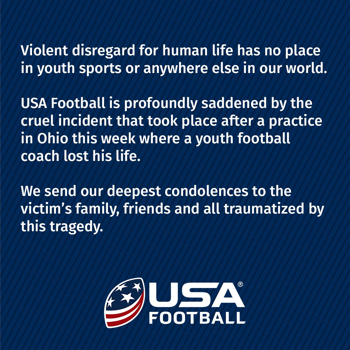 USAFootball's tweet photo. Statement from our team. https://t.co/1qBB6KlQll