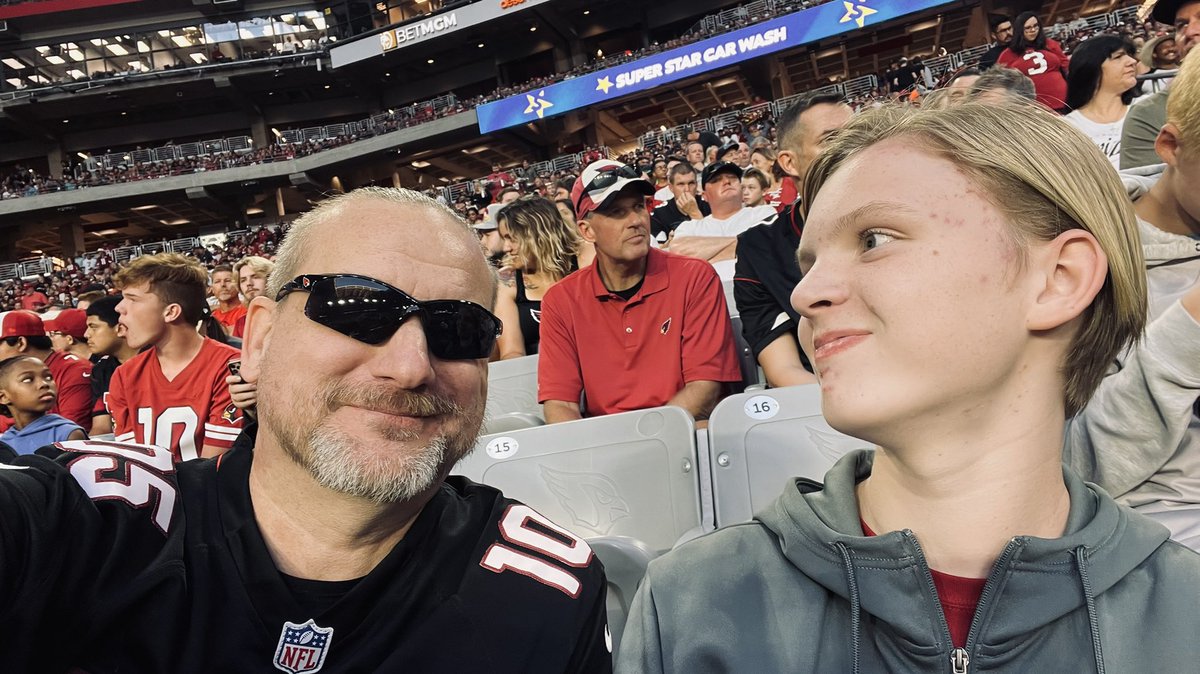 CookedAzCardFan's tweet photo. Let’s go @AZCardinals #BirdCityFootball  #Gameday #NOvsAZ  #AZCardinals #ProtectTheNest #DadnSon #Section105 https://t.co/fNOd4Tenus