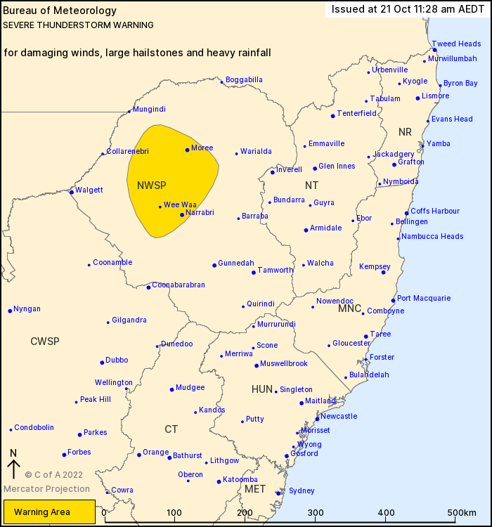 NSWSES's tweet photo. Severe Thunderstorm Warning has been issued for DAMAGING WINDS, LARGE HAILSTONES and HEAVY RAINFALL in parts of North West Slopes and Plains locations.
⚠️Locations which may be affected #Moree, #Narrabri, #WeeWaa and #Bellata.
@BOM_NSW weather warnings https://t.co/svH9b1p1E3 https://t.co/MEmyLDWBmQ