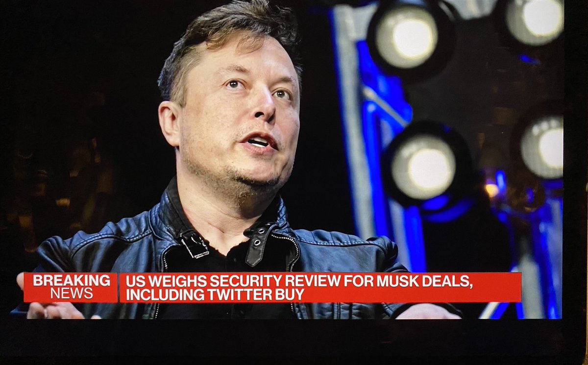 Scoop: Biden admin officials are discussing whether US should subject some of @elonmusk’s ventures to national security reviews, including his deal for Twitter Inc., and the Starlink satellite network, sources tell @SalehaMohsin and me. @BloombergTV