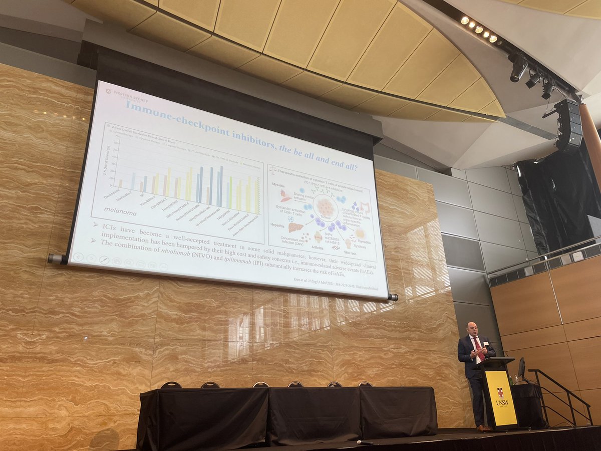 CancerImmIdeas's tweet photo. Professor Golo Ahlenstiel from WSU @westernsydneyu talks about predicting checkpoint inhibitor toxicities by exploring blood based gene signatures in immune related adverse effects. #CIIF22 https://t.co/f8IS5QCqcB