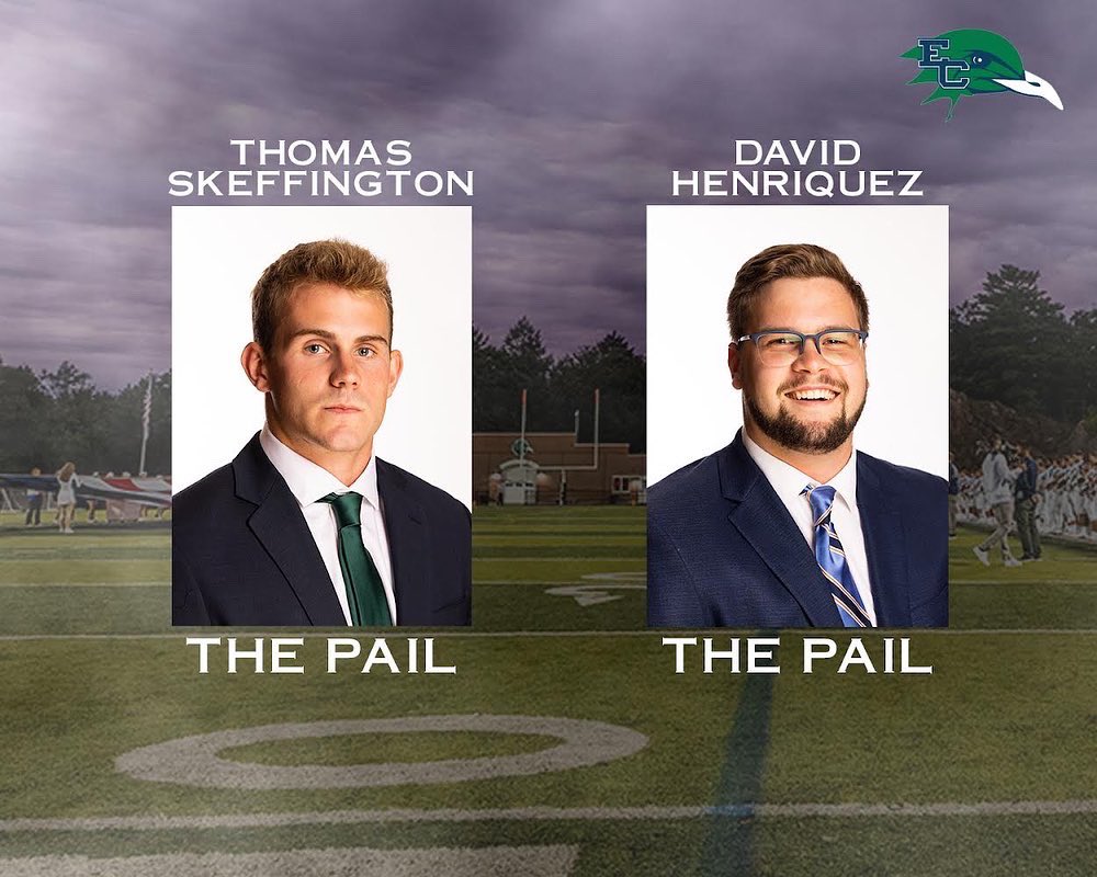 EndicottFB's tweet photo. Congratulations to this weeks Shovel &amp; Pail Award winners. 

The Shovel - Defensive Lineman,  Josh Pires &amp; Defensive Back, Ryan Miner. 

The Pail - Offensive Lineman, David Henriquez &amp; TE Thomas Skeffington. 

#BeachBall #BeachPa22🏖 https://t.co/UXpPS6Vbxn